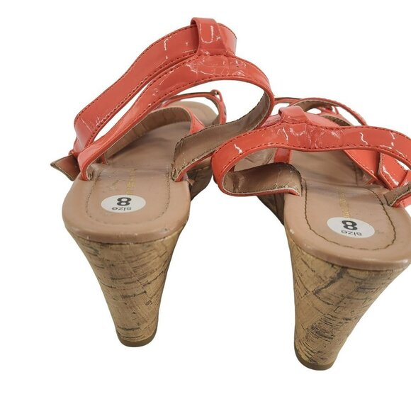 Tommy Hilfiger Cork Wedge Sandal Pink Size 8 - Picture 6 of 9